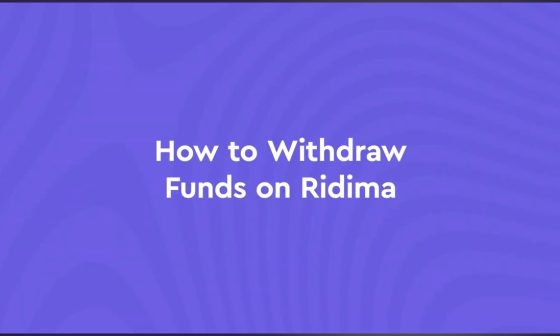 Withdraw funds on Ridima