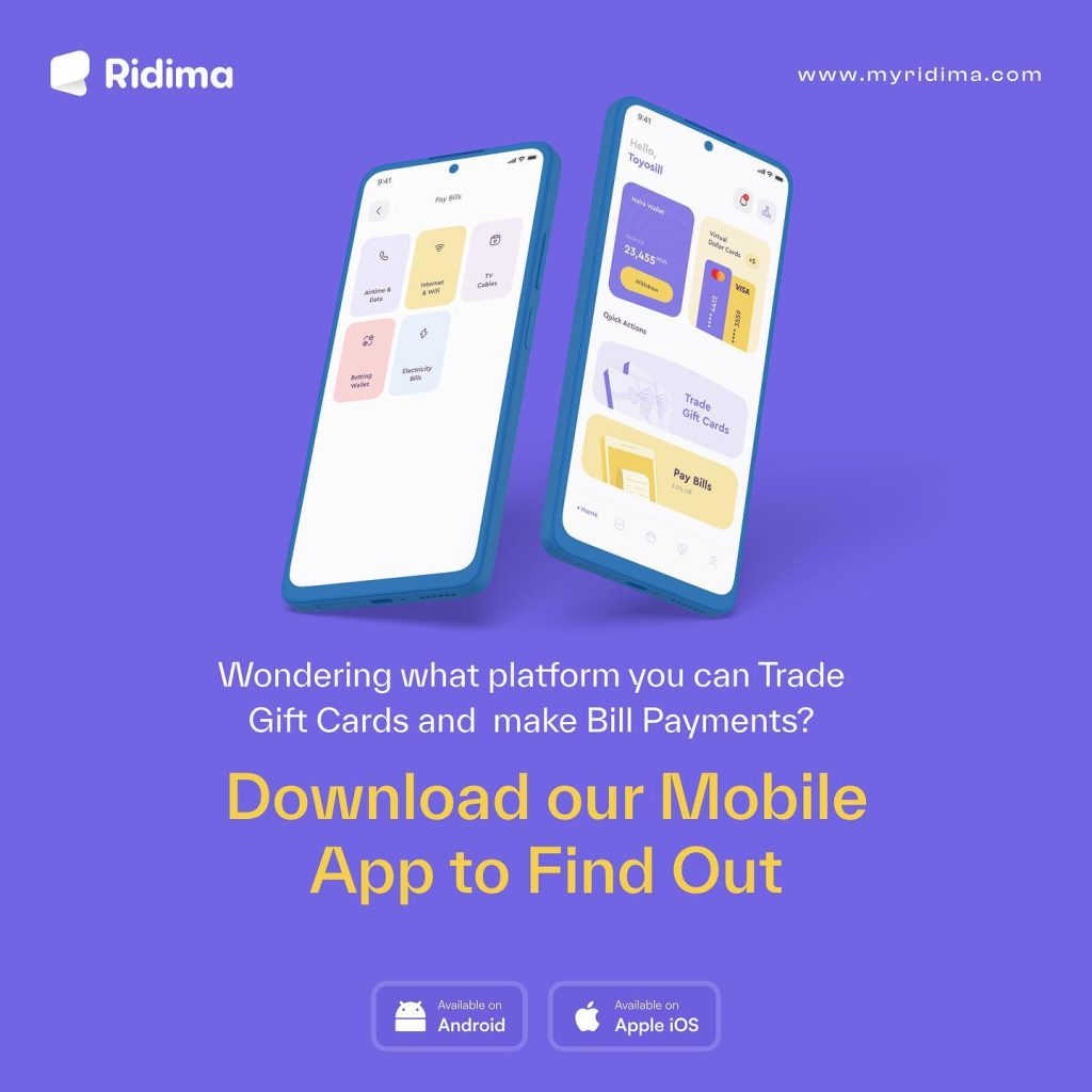 Ridima Gift Card Trading Mobile APP