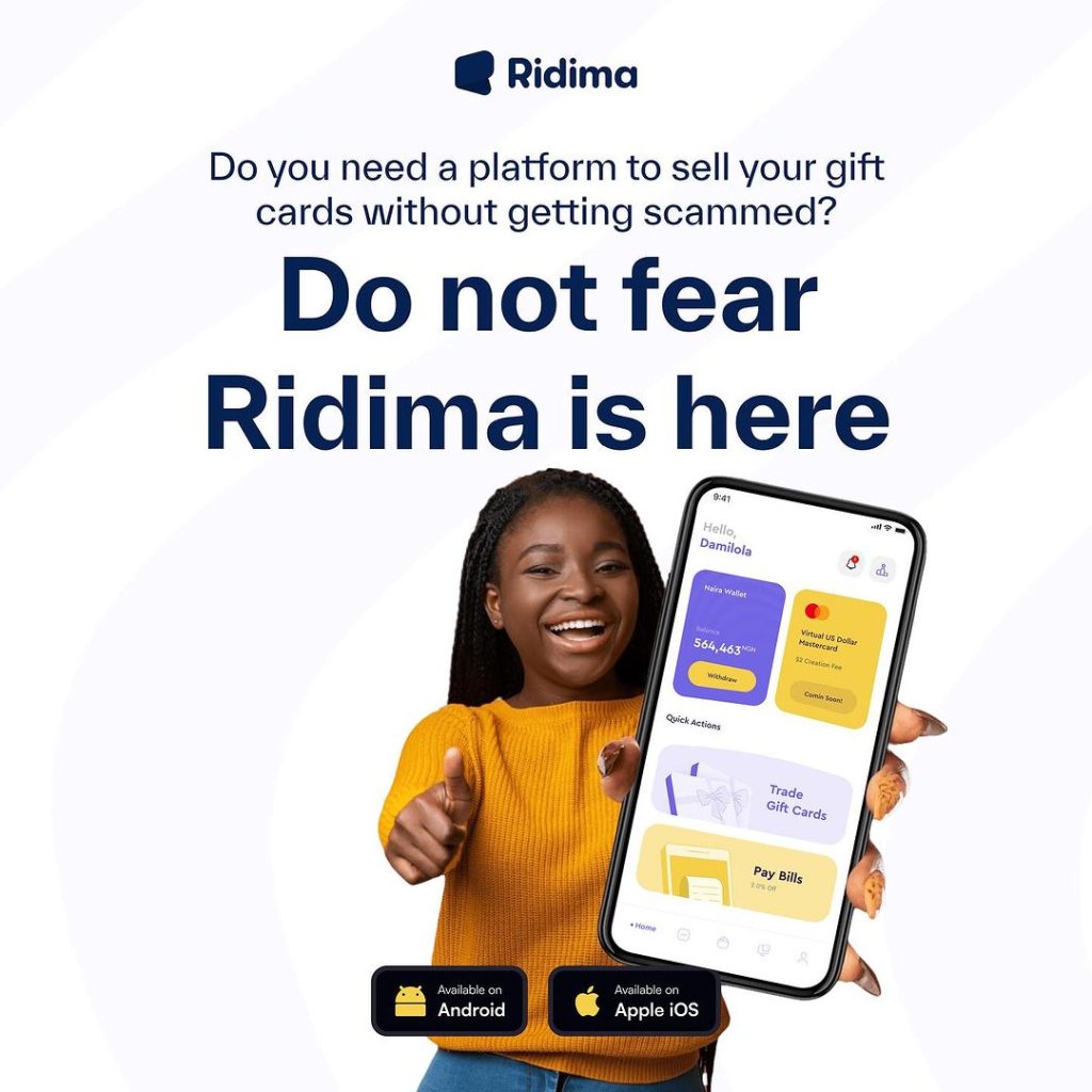 Ridima gift card exchange platform