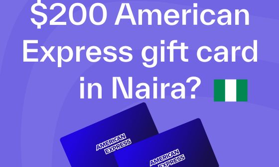$200 Amex Gift Card To Naira