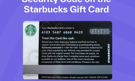Security Code on the Starbucks Gift Card