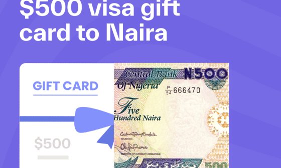 How much is a $500 Visa Gift Card in Naira?