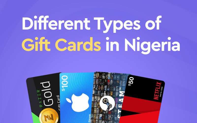 Different types of gift cards