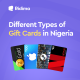 Different types of gift cards