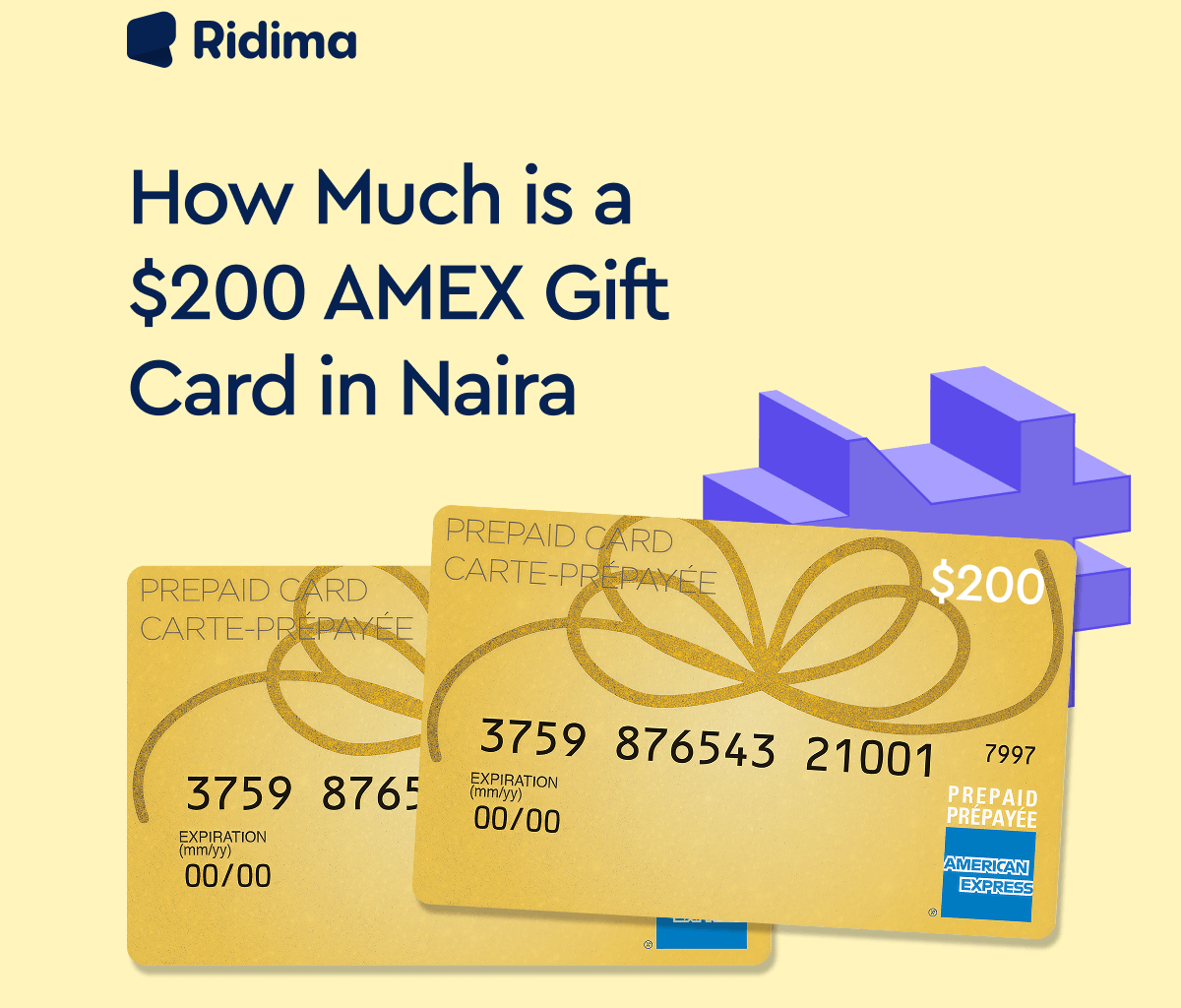 a $200 AMEX gift card in Naira